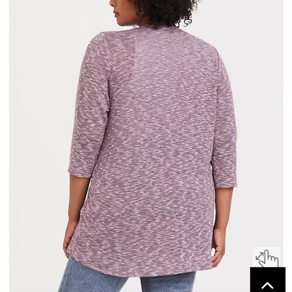 TORRID BURGUNDY PURPLE SLUB CARDIGAN - Picture 3 of 8